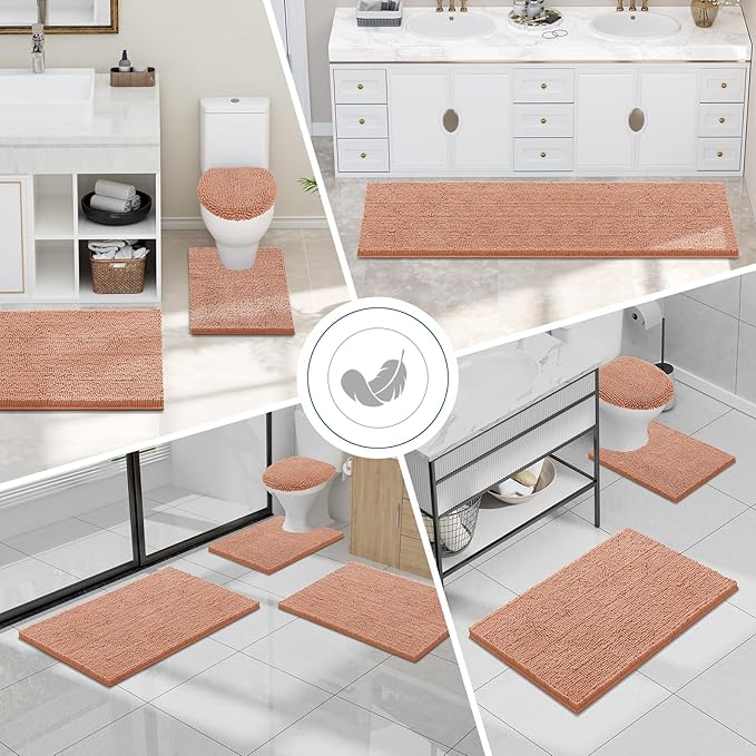 Smiry Luxury Chenille Bathroom Rugs 30x20, Extra Soft and Absorbent Shaggy Bath - Image 7