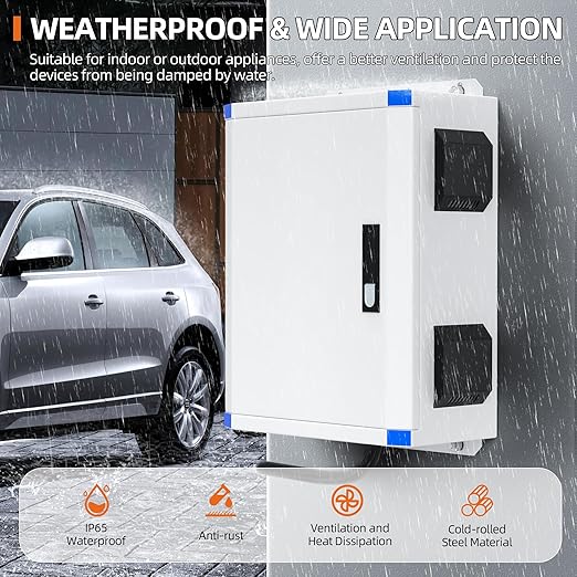 Joinfworld Outdoor Electrical Box 19.7"x15.7"x7.9" Metal Waterproof Vented Nema - Image 6