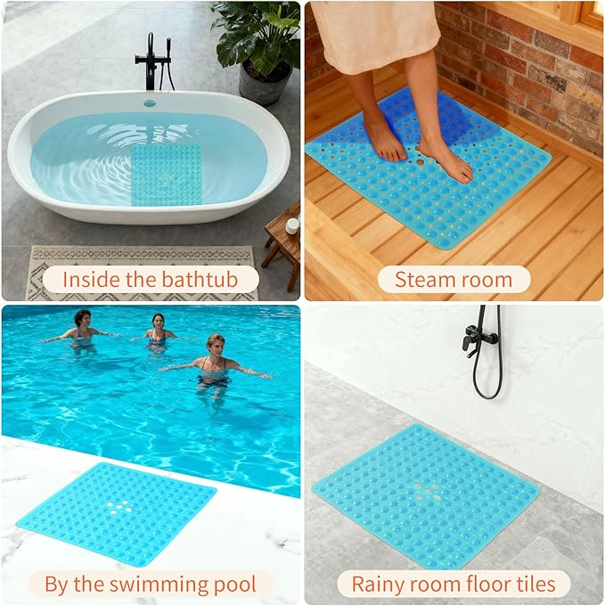 Anti-Slip Bathtub Shower mat, 20.8×20.8(Approximately 53×53cm) inch Soft - Image 7