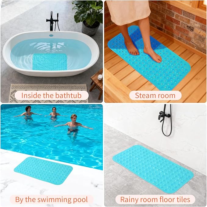 Anti-Slip Bathtub Shower mat, 27.5×14.5(Approximately 70×37cm) inch Soft - Image 7