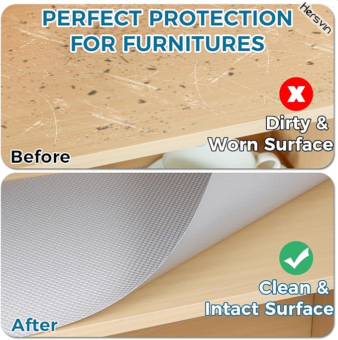 Hersvin Shelf Liners, 12in x 20ft Kitchen Drawer Mats, Non-Adhesive EVA - Image 9