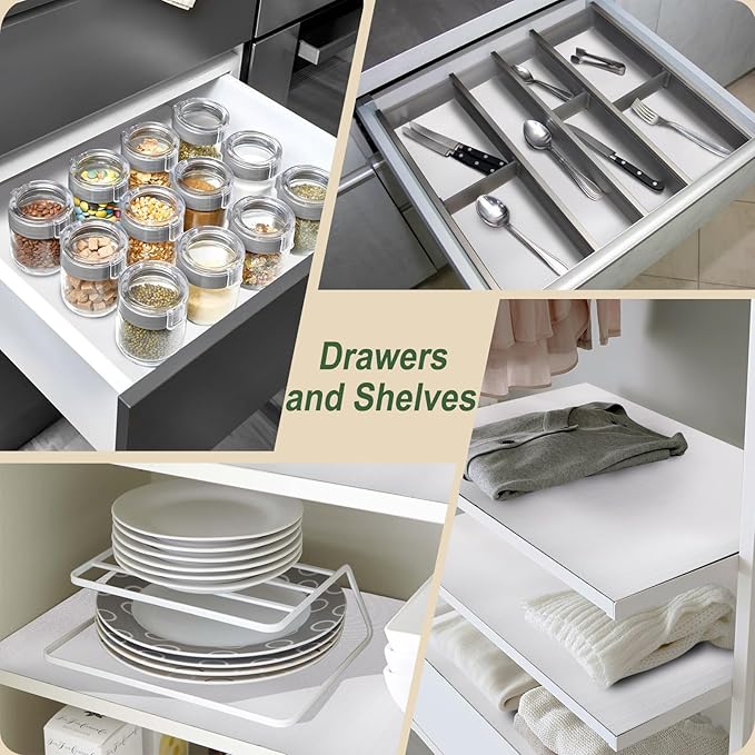 Practical White Shelf Liners for Kitchen Cabinets 18" x30FT, Non-Adhesive - Image 9