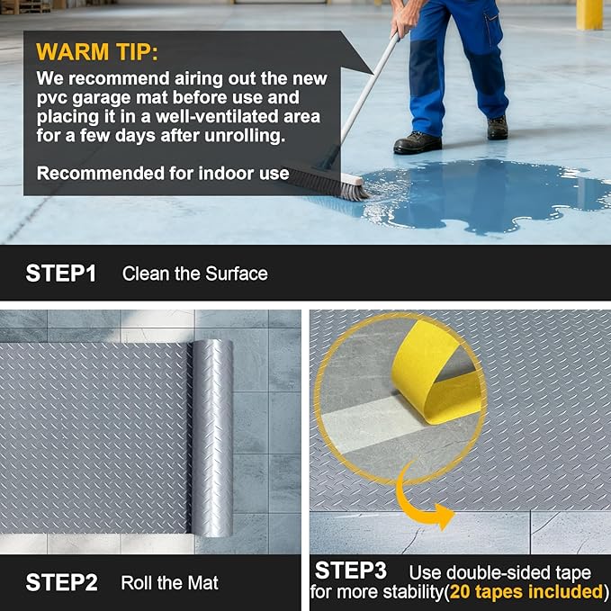 10x20 FT Garage Floor Mat, 2.8mm Thickened Flooring Roll - Image 9