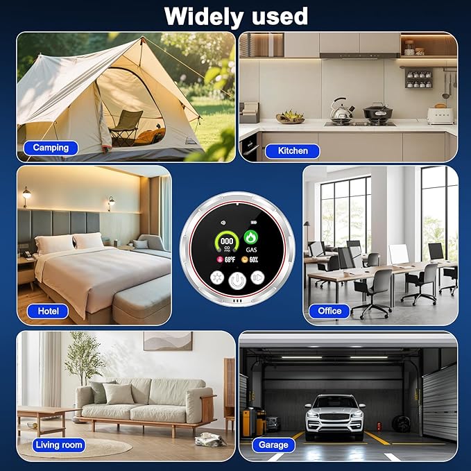3 Pack Smoke Carbon Monoxide Detectors Plug in, 5in1 Portable Carbon Monoxide - Image 9