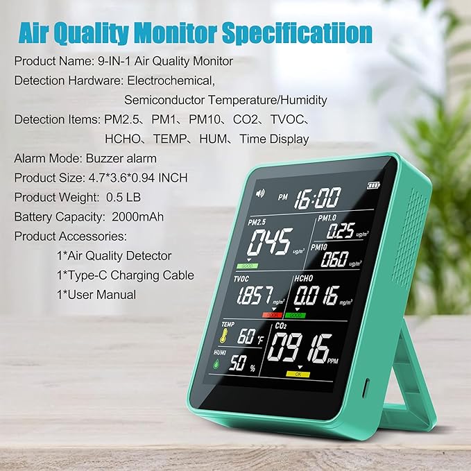 XOOPON 13-in-1 Indoor Air Quality Monitor - Image 9