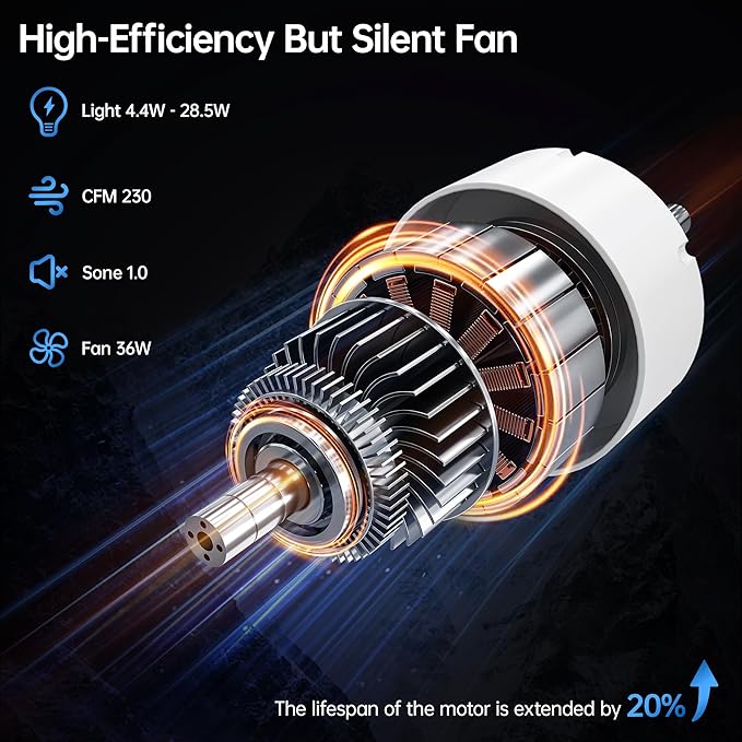 Bathroom Exhaust Fan with Bluetooth Speaker, 230 CFM 1.0 Sone Bathroom Exhaust - Image 9