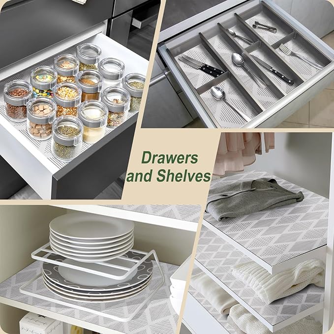 Shelf and Drawer Liner for Kitchen Cabinets 18In x 30FT Non-Adhesive Shelf - Image 9