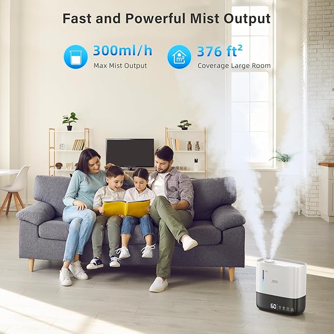 JRD Humidifiers for Bedroom, Ultrasonic Humidifier 4L for Large Room, Cool Mist - Image 9
