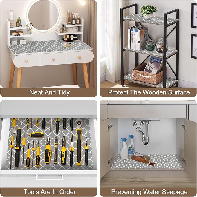 OcePor Non-Adhesive Drawer and Shelf Liner 12IN x 30FT,Non Slip Cabinet and - Image 7