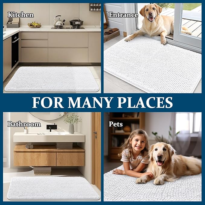OLANLY Dog Door Mat for Muddy Paws 47x20, Absorbs Moisture and Dirt, Absorbent - Image 8