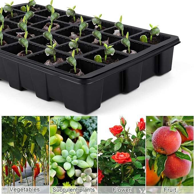 4 Pack 24-Cells Seed Starter Tray Kit Germination Tray - Image 7