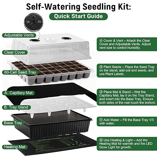 60-Cell Self-Watering Seed Starter Kit - Image 8