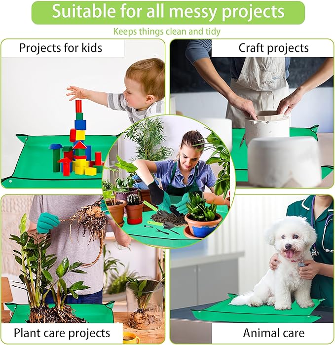 WNJ Plant Repotting Mat for Garden, Foldable Indoor Plant Mat, Portable Mini - Image 7