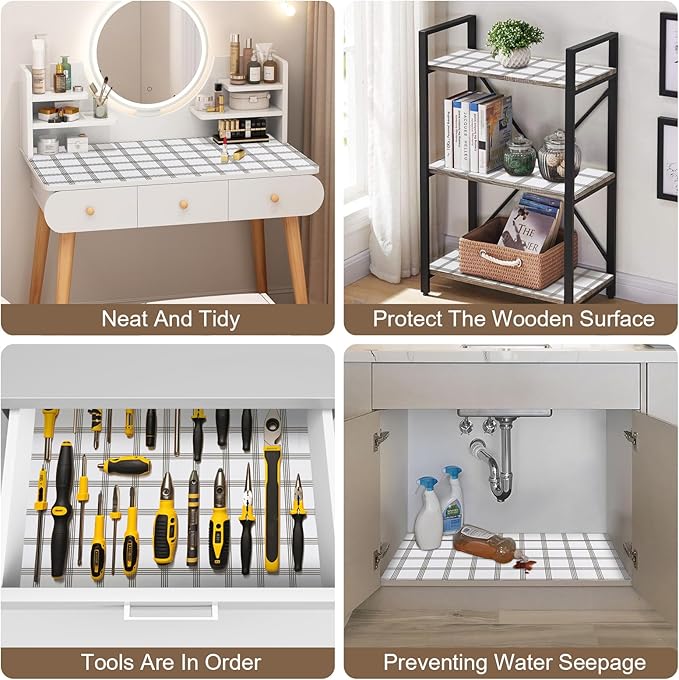 OcePor Non-Adhesive Drawer and Shelf Liner 12IN x 30FT,Non Slip Cabinet and - Image 7