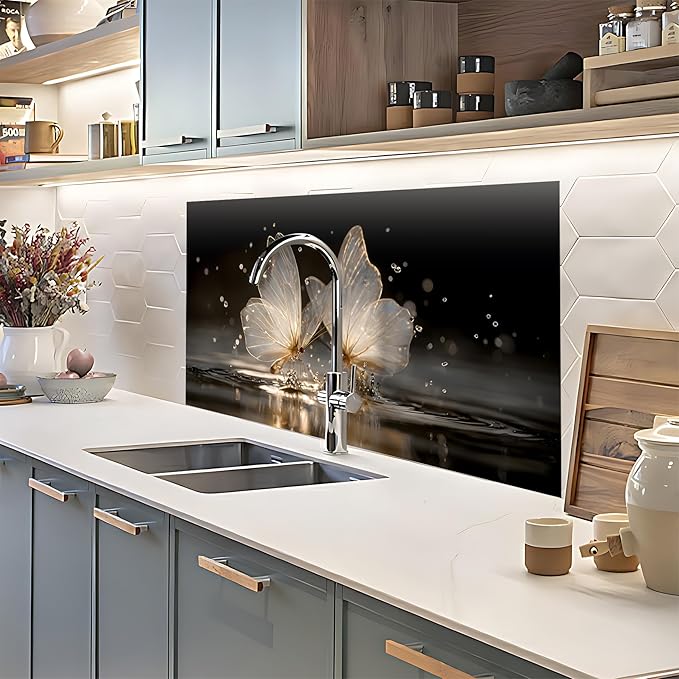 NYZE Kitchen Backsplash Stickers Waterproof Stove Backsplash Protector - Image 7