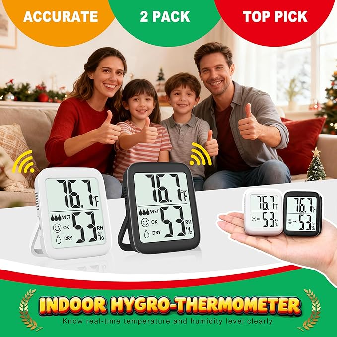 Antonki 2 Pack Room Thermometer - Image 7