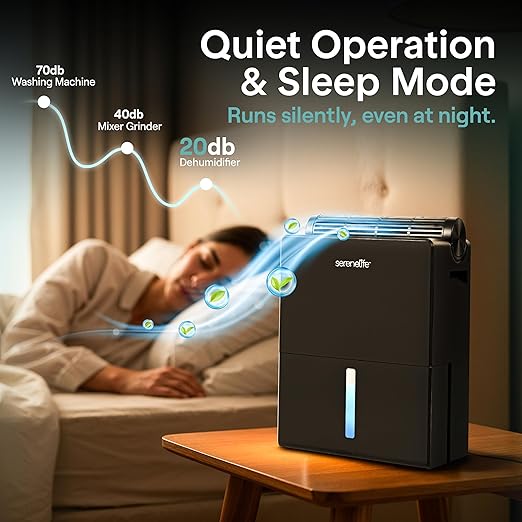SereneLife Dehumidifiers for Home, 91 Oz Quiet Dehumidifier for Bedroom - Image 7
