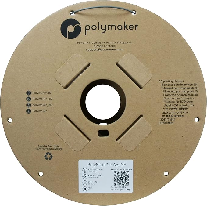 Polymaker PA6-GF Nylon Filament 1.75mm 2kg Grey Glass Fiber Nylon 3D Printing - Image 9