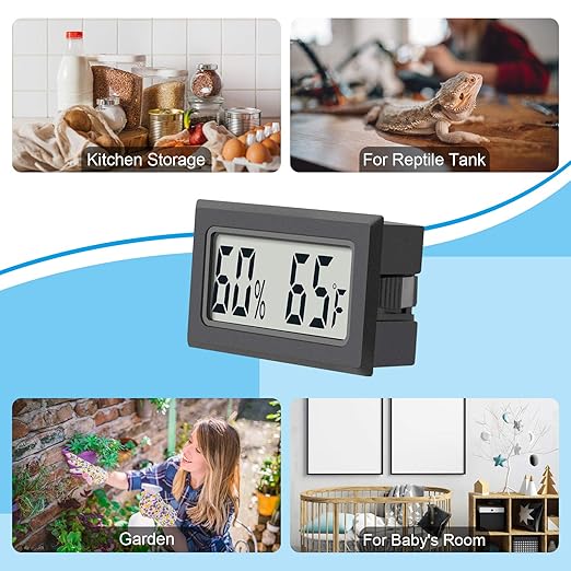 Reptile Thermometer 4-Pack Mini Digital Humidity Temperature Meters Gauge - Image 6