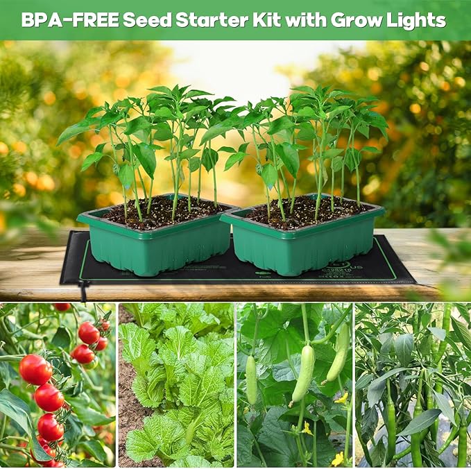 Seed Starter Trays with Grow Lights and Heat Mat, 72 Cells Seed Starter Kit - Image 8