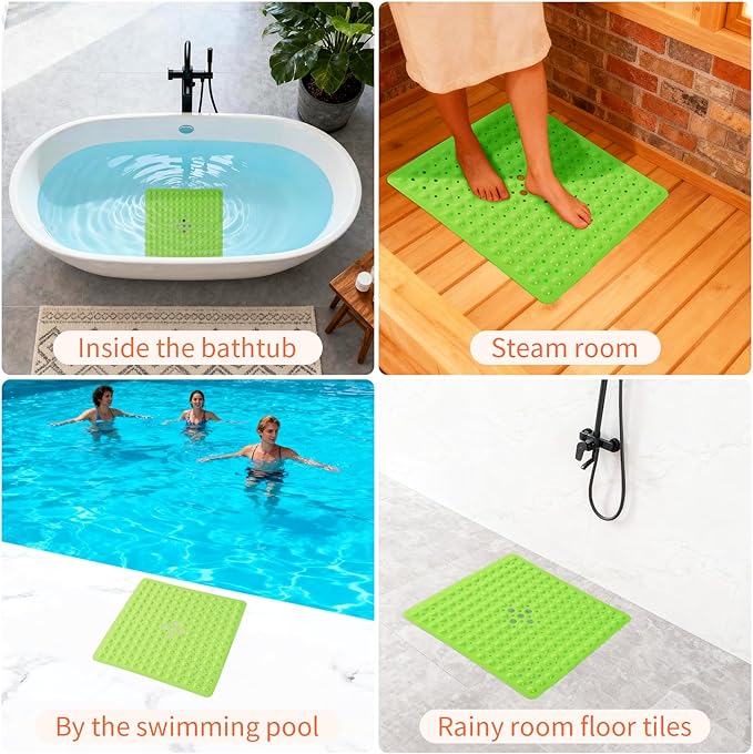 Anti-Slip Bathtub Shower mat, 20.8×20.8(Approximately 53×53cm) inch Soft - Image 7