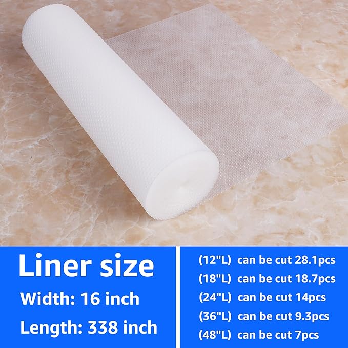 PABUSIOR Clear Shelf Liner for Cabinet: Waterproof Non-Adhesive Bathroom Drawer - Image 9