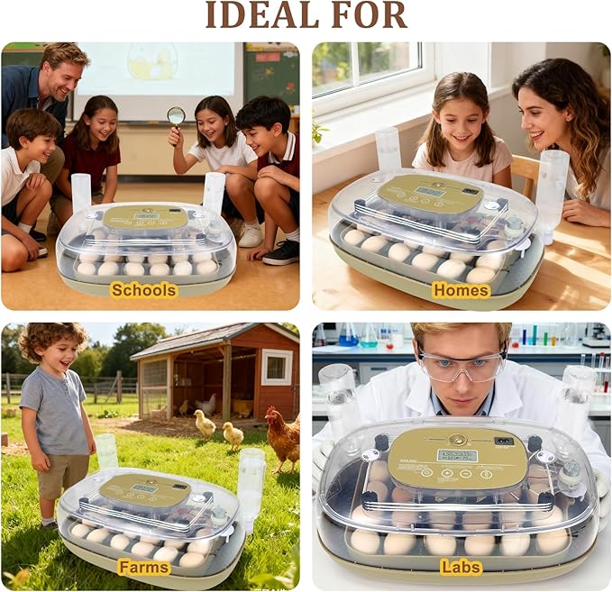 Smart 24-Egg Incubator for Hobbyists, Full-Stage Adaptive Humidity & Temp - Image 9