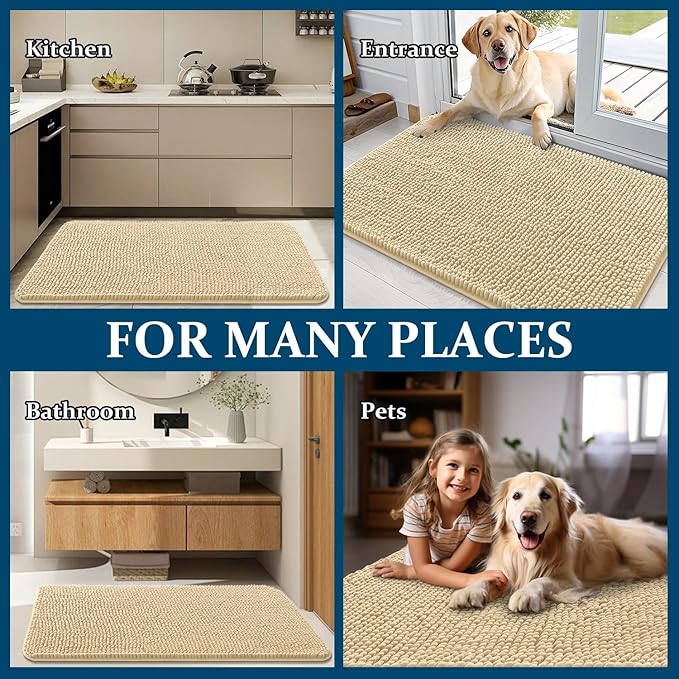 OLANLY Dog Door Mat for Muddy Paws 34x21, Absorbs Moisture and Dirt, Absorbent - Image 8