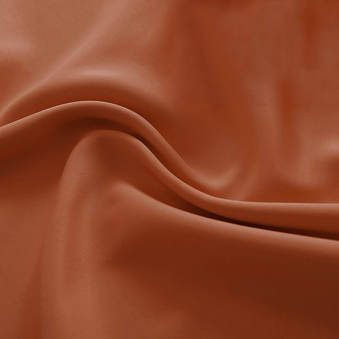 DONREN Terracotta Orange Draperies Curtains - Image 8