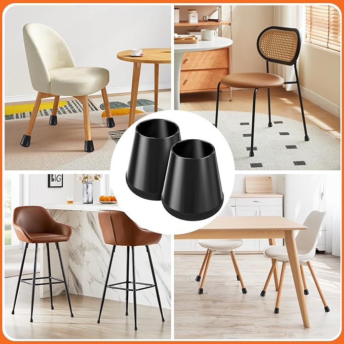 Chair Leg Floor Protectors Large 24Pcs, Silicone Chair Leg Protectors - Image 7