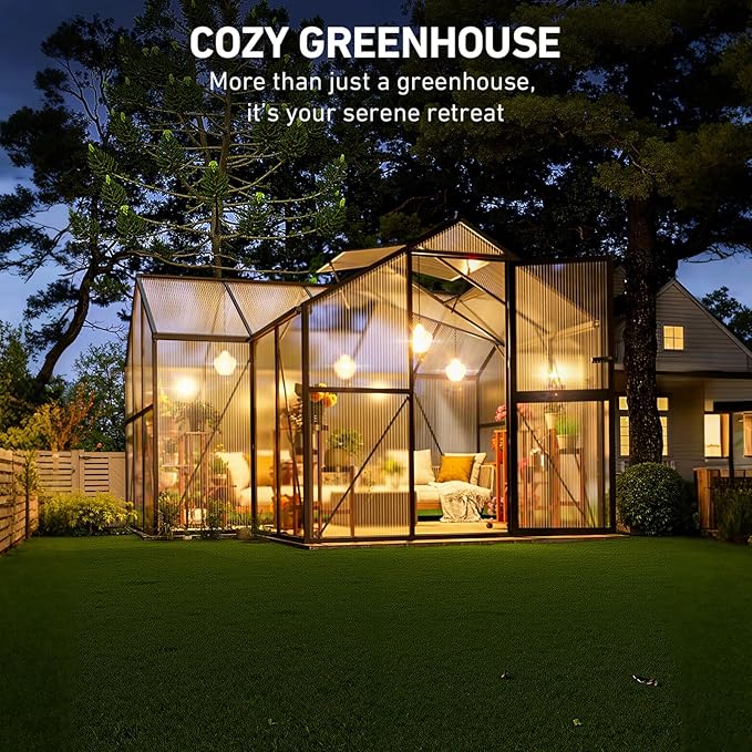 12X12FT Green Houses for Outside, Large Greenhouse for Outdoors and Garden - Image 7