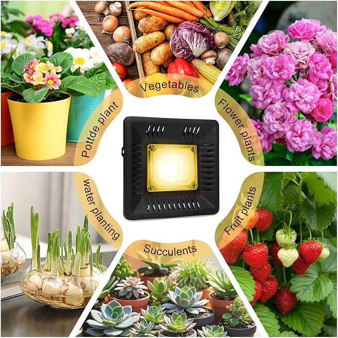 Waterproof 100W LED Grow Light Full Spectrum, CFGROW 3500K White COB LED Grow - Image 7
