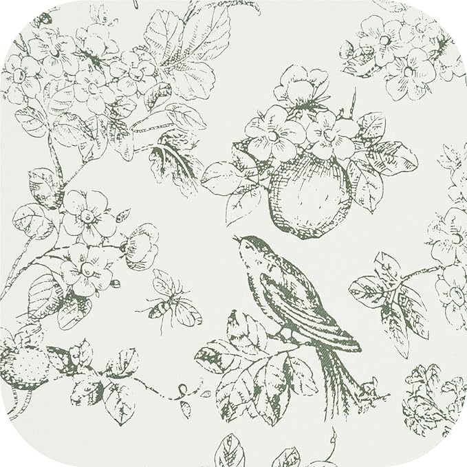 jinchan 95% Blackout Floral Curtains 84 Inches Long, Printed Flower Sage Green - Image 9