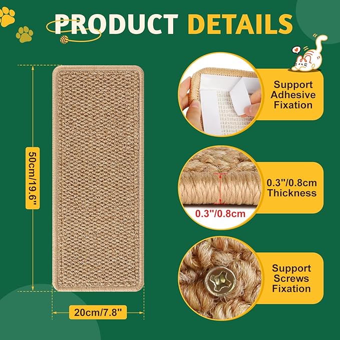 Door Protector from Cat Scratching 19.6" x 7.8" Cat Wall Corner Scratcher - Image 7