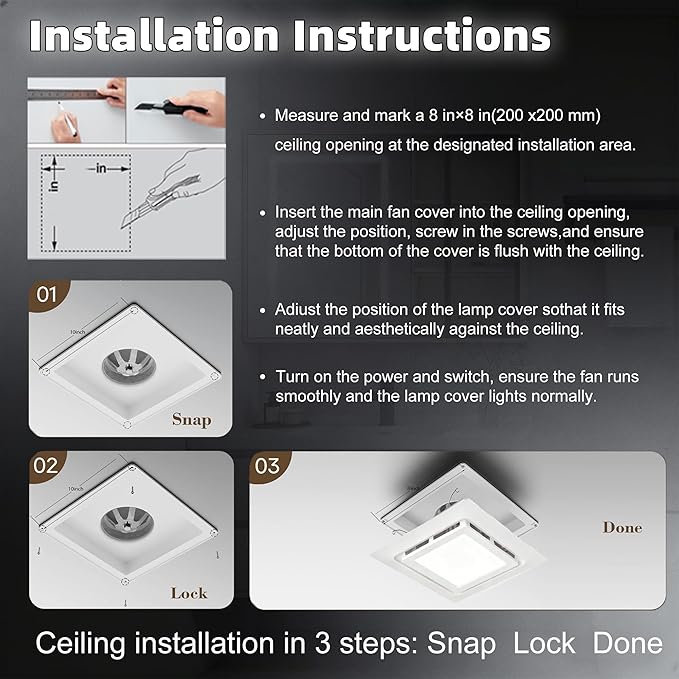 9.4" Quiet Bathroom Exhaust Fan - Image 9