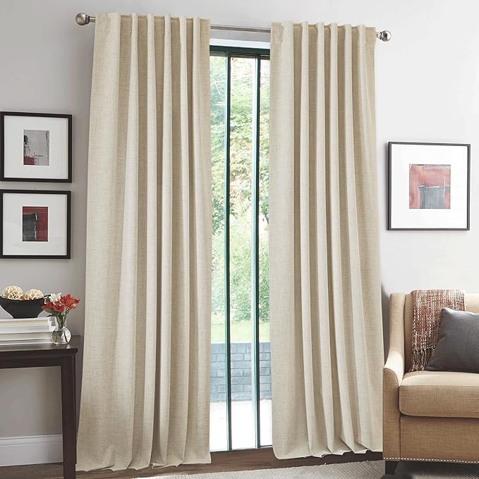 RYB HOME Warm Sand 100% Blackout Curtains - Image 8
