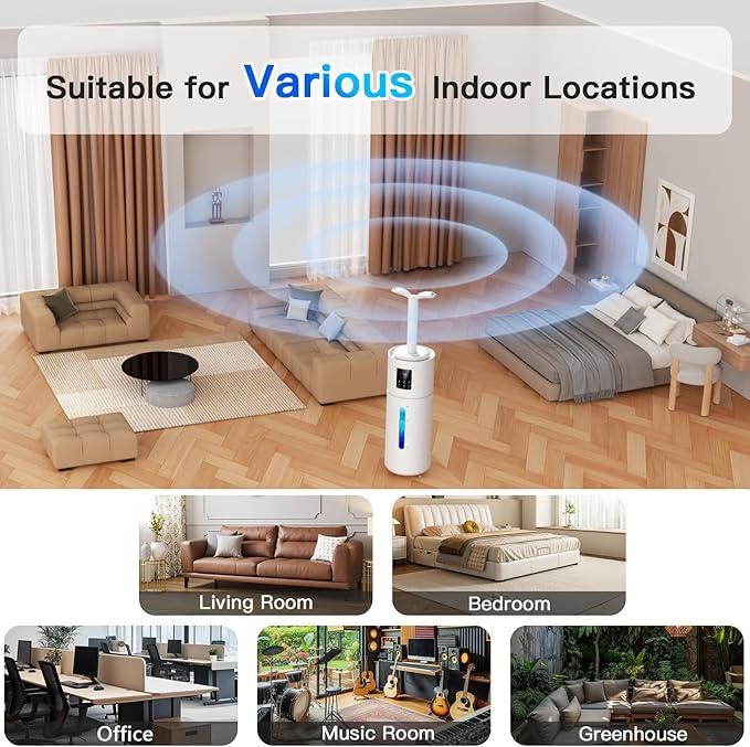 Smart Humidifiers for Large Room Bedroom Home 1800 sq.ft, 17L/4.5Gal Large - Image 9