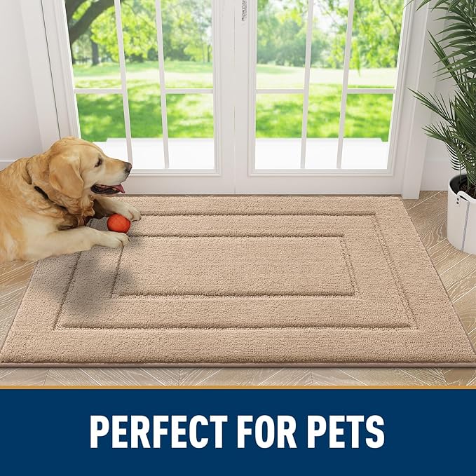Smiry Dog Door Mat for Muddy Paws, Absorbs Moisture and Dirt, Low-Profile - Image 7