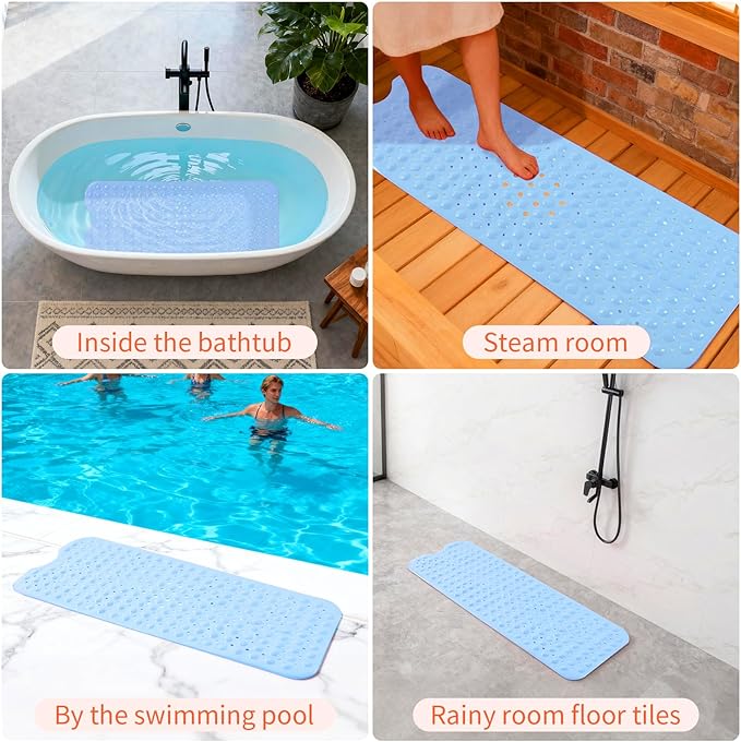 Anti-Slip Bathtub Shower mat, 39.3×15.7 inch(Approximately 100 × 40cm) Soft - Image 7