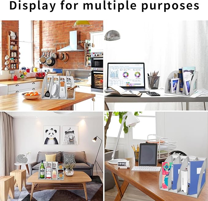 Marte Vanci Magazine File Holder Desktop Book Organizer Plastic Storage Sturdy - Image 7