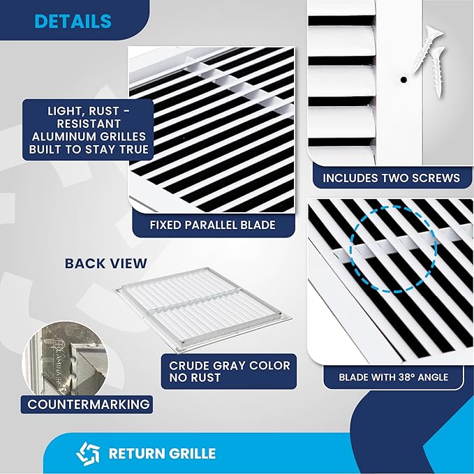 20x16 Inch Air Return Vent Cover Decorative – Premium Aluminum AC Vent Cover - Image 9