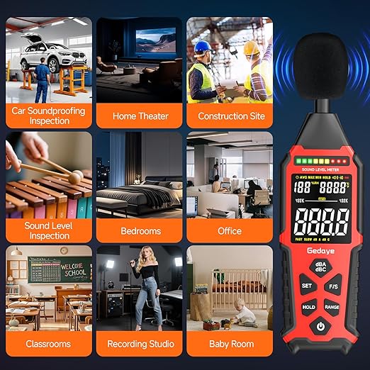 Power Supply Available Decibel Meter, Gedaye Sound Level Meter, A/C Weighted - Image 9