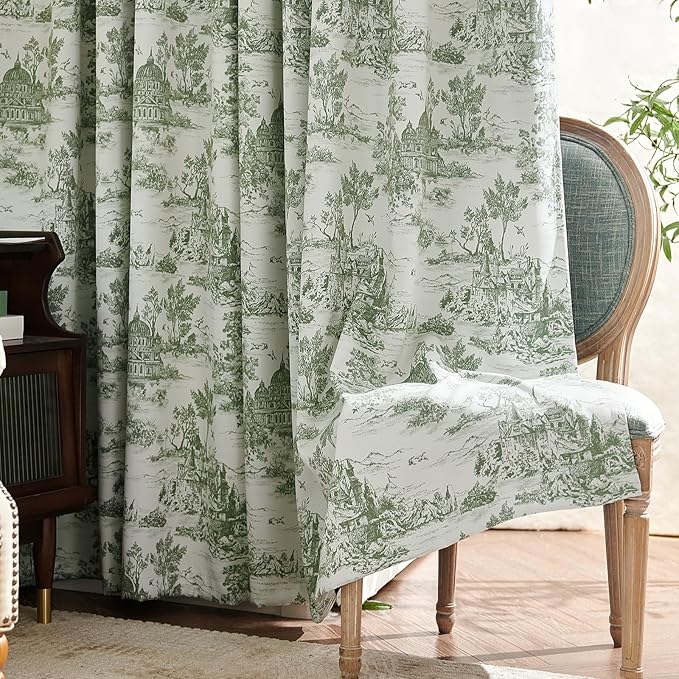 jinchan 95% Blackout Toile Curtains - Image 7