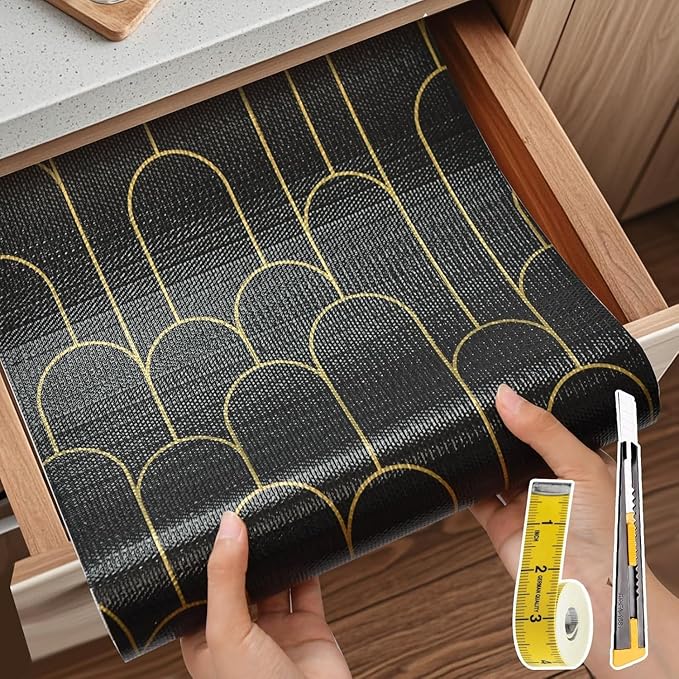 Shelf Liners for Kitchen Cabinets Drawer Liner 17.5in x 20FT Non Adhesive Black - Image 9