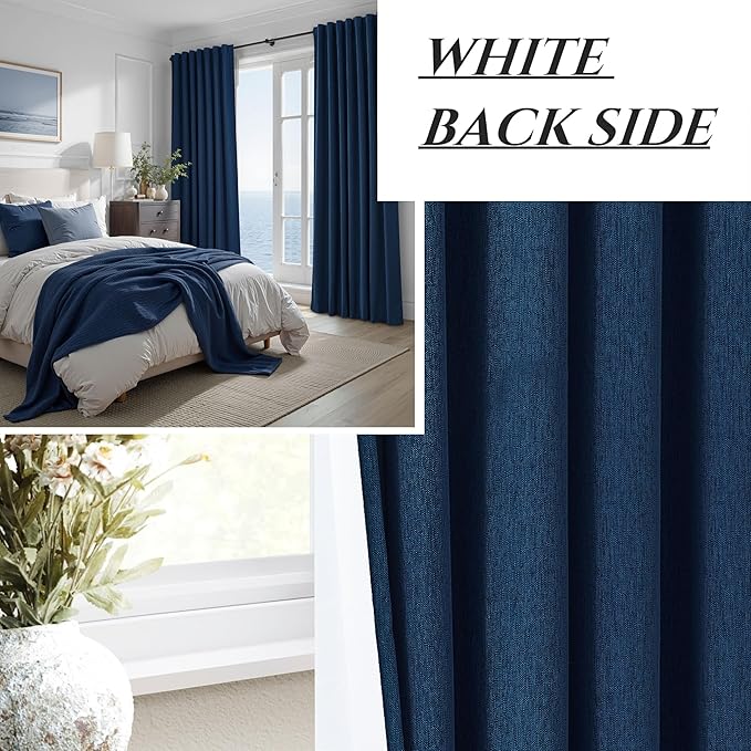 Navy Blue Blackout Curtains 102 Inch Length - Image 7
