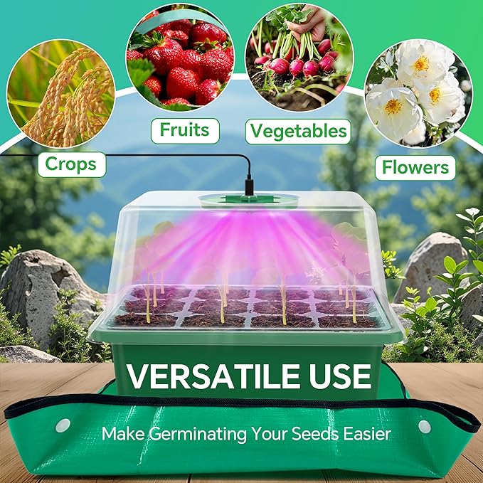 5 Packs Seed Starter Tray with Grow Light, 60 Cells Seed Starter Kit with - Image 6