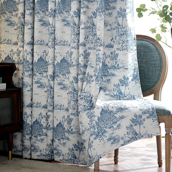 jinchan 95% Blackout Toile Curtains - Image 8