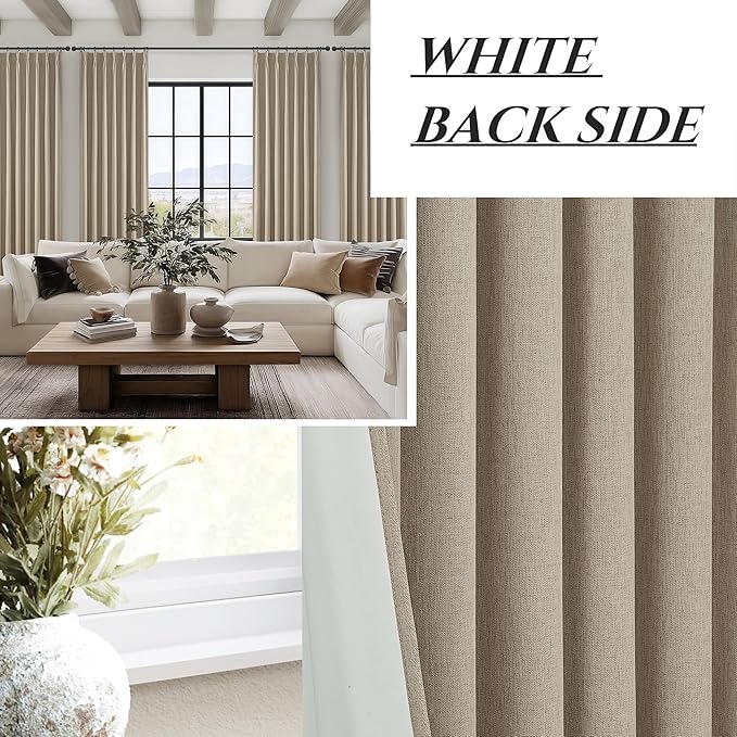 100% Blackout Viral Curtains 84 Inch Length 2 Panels Set Farmhouse Style - Image 7