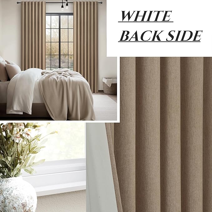 Rust Brown Black Out 120 Inch Long Boho Curtains 2 Panel Set, Farmhouse Curtain - Image 7