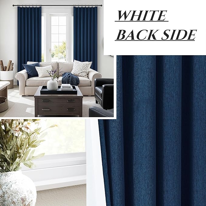 Navy Blue Small Blackout Curtains 54 Inches Length - Image 7